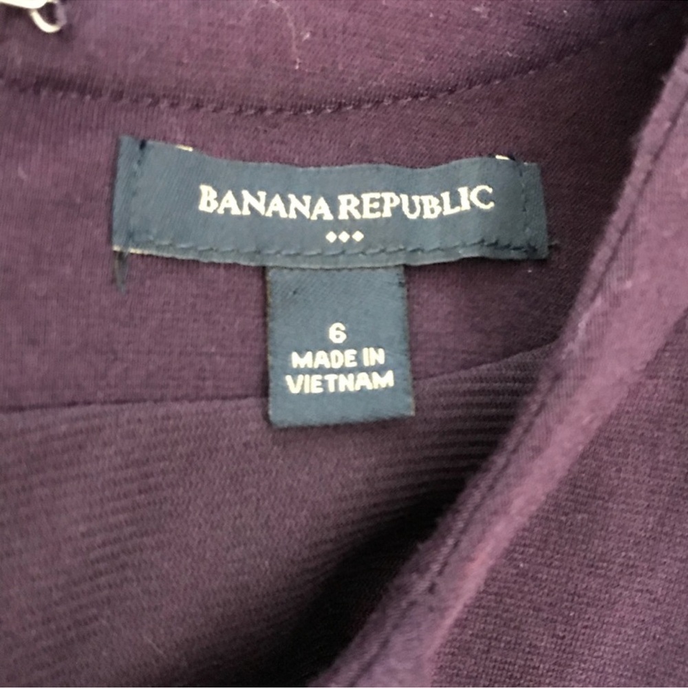 Banana Republic dark purple gorgeous size 6 Dress ruffles V neck flattering - Picture 5 of 5